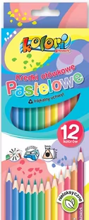 Penmate Kolori Premium Kredki ołówkowe pastelowe trójkątne + temperówka 12 kolorów - Przybory szkolne - miniaturka - grafika 1