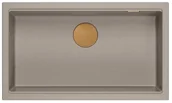 Zlewozmywaki - QUADRON Zlewozmywak (76x44) DASH 110 szarobeżowy, elementy miedziane HQD7644U4_PVDC1_U - miniaturka - grafika 1