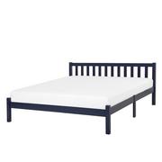 Łóżka - Shumee Łóżko drewniane 140 x 200 niebieskie FLORAC 251618 - miniaturka - grafika 1