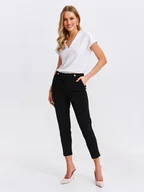 Spodnie damskie - Spodnie damskie czarne - SSP4430CA spodnie 7/8 - TOP SECRET - Odzieżowy sklep internetowy TOP SECRET - miniaturka - grafika 1