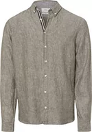 Koszule męskie - BRAX Męska koszula w stylu Dirk U AIRWASHED lniana koszula koszulowa, oliwkowa, XXXL, oliwkowy, 3XL - miniaturka - grafika 1