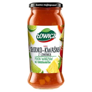 Łowicz Sos Słodko -Kwaśny Z Limonką 500G - Majonezy i dressingi - miniaturka - grafika 1