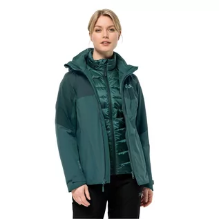 Kurtki damskie - Damska kurtka 3w1 Jack Wolfskin FELDBERG 3IN1 JKT W petrol - XS - grafika 1