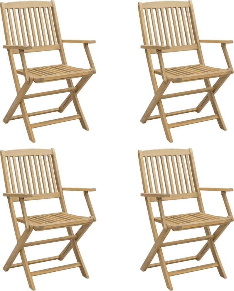 vidaXL Krzesła ogrodowe 4 szt. Składane 57,5x54,5x90 cm lite drewno akacjowe