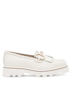 Badura Loafersy NECTOR-06W1-016 Biały - Półbuty damskie - miniaturka - grafika 1