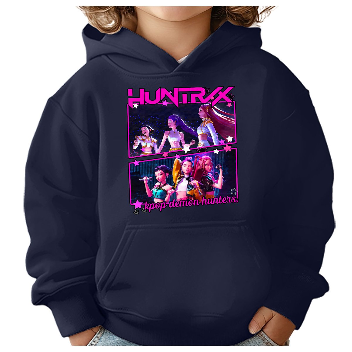 BLUZA DZIECIĘCA KPOP DEMON HUNTERS HUNTRIX 110-116 Z KAPTUREM BAWEŁNIANA