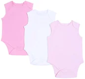 Body dla niemowląt - 3x Różowe body bez rękawków 9-12 m 80 cm - miniaturka - grafika 1
