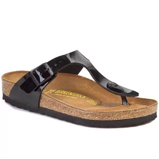 Klapki i japonki damskie - Birkenstock Japonki Gizeh 043661 Czarny - grafika 1