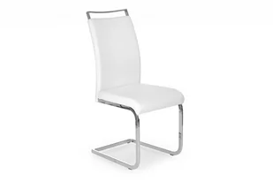 Krzesło stalowe z ekoskóry białe HORDI - Krzesła - miniaturka - grafika 1