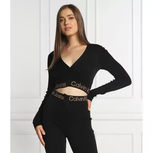 CALVIN KLEIN JEANS Kardigan | Cropped Fit - Swetry damskie - miniaturka - grafika 1