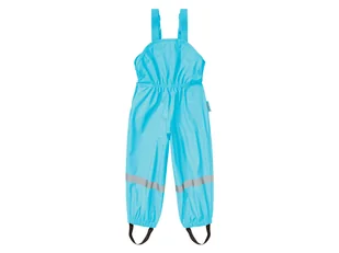 Playshoes Spodnie przeciwdeszczowe dziecięce dla dziewczynki / chłopca, na szelkach z odblaskami (Turkusowy, 110/116) - Spodnie i spodenki dla chłopców - miniaturka - grafika 1