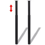 Meble modułowe i akcesoria - vidaXL vidaXL 2 teleskopowe nogi do stołu 710 mm-1100 mm Czarne - miniaturka - grafika 1