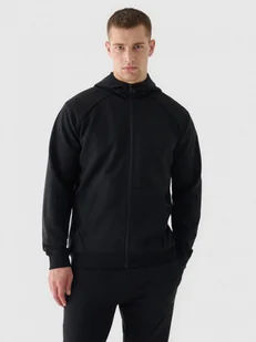Męska bluza dresowa rozpinana z kapturem 4F 4FWAW24TSWSM1256 - czarna - Bluzy sportowe męskie - miniaturka - grafika 1