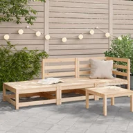 Sofy ogrodowe - vidaXL Sofa ogrodowa z podnóżkiem, 2-osobowa, lite drewno sosnowe - miniaturka - grafika 1