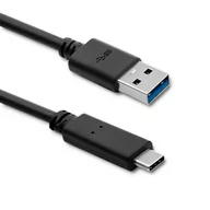 Kable komputerowe i do monitorów - Qoltec Kabel USB 3.1 typ C męski USB 3.0 A męski 1.8m Czarny 50363 - miniaturka - grafika 1