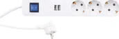 Kable - Kabel zasilający REV REV Steckdosenleiste ICE 3-fach USB & Schalter, 1,4m weiß - miniaturka - grafika 1
