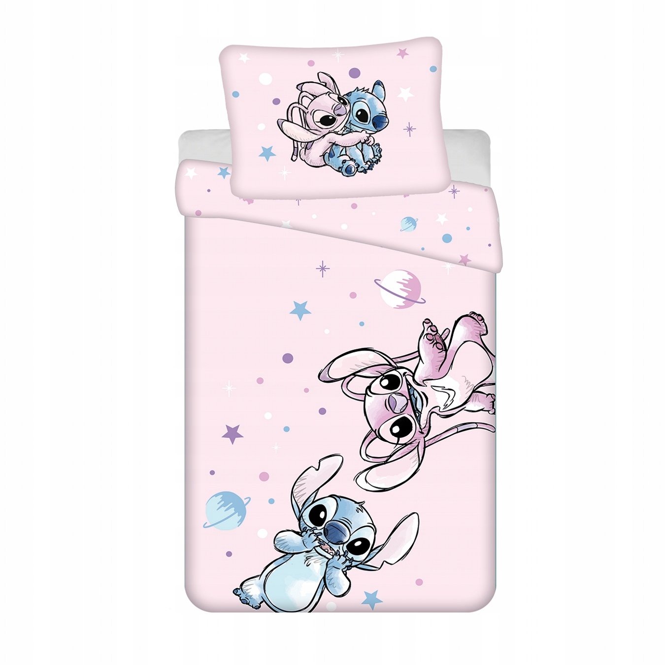 Pościel Dziecięca 140X200cm Lilo i Stitch Różowa Disney Sticz Oryginalna