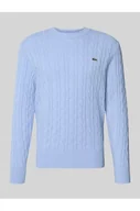 Swetry męskie - Sweter z dzianiny o kroju regular fit z czystej wełny - Lacoste - miniaturka - grafika 1