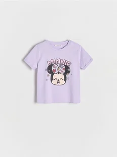 Reserved - Bawełniany t-shirt Myszka Minnie - lawendowy - Bluzki dla niemowląt - miniaturka - grafika 1