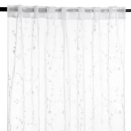 Firany - Firanka gotowa MOSSIA woalowa z haftem w liście 140x250 cm HOMLA - miniaturka - grafika 1