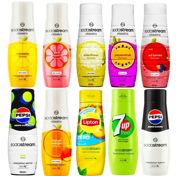 2 X 10x Syrop Sodastream Do Saturatora Wody Koncentrat 440ml Zestaw Bez Cuk