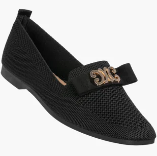Mokasyny Damskie Wsuwane Buty Baleriny Eleganckie Półbuty Czarne Czarny 37 - Mokasyny damskie Mokasyny Damskie Wsuwane Buty Baleriny Eleganckie Półbuty Czarne Czarny 37 - Mokasyny damskie - miniaturka - grafika 1