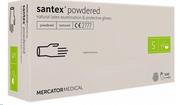 Rękawiczki jednorazowe - Mercator Medical Santex powdered rękawice lateksowe pudrowane rozmiar S 100 sztuk 1150410 - miniaturka - grafika 1