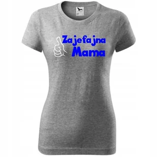 Damska Koszulka na Dzień Mamy zajefajna mama na Prezent dla Mamy Urodziny ciemnoszary melanż M - Koszulki i topy damskie Damska Koszulka na Dzień Mamy zajefajna mama na Prezent dla Mamy Urodziny ciemnoszary melanż M - Koszulki i topy damskie - miniaturka - grafika 1