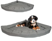 Legowiska dla psów - Trójkątne Legowisko Dla Psa Szare Narożne Wodoodporne - miniaturka - grafika 1