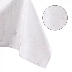 Obrus Christmas Eve Biały Drukowany Świąteczny 140x280 AmeliaHome - TCLOTH/AH/CHRISTMASEVE/HMD/SILVER/140X280 - Obrusy i serwetki - miniaturka - grafika 1