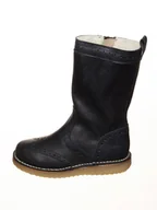 Kozaki damskie - POM POM Skórzane kozaki zimowe w kolorze czarnym - miniaturka - grafika 1