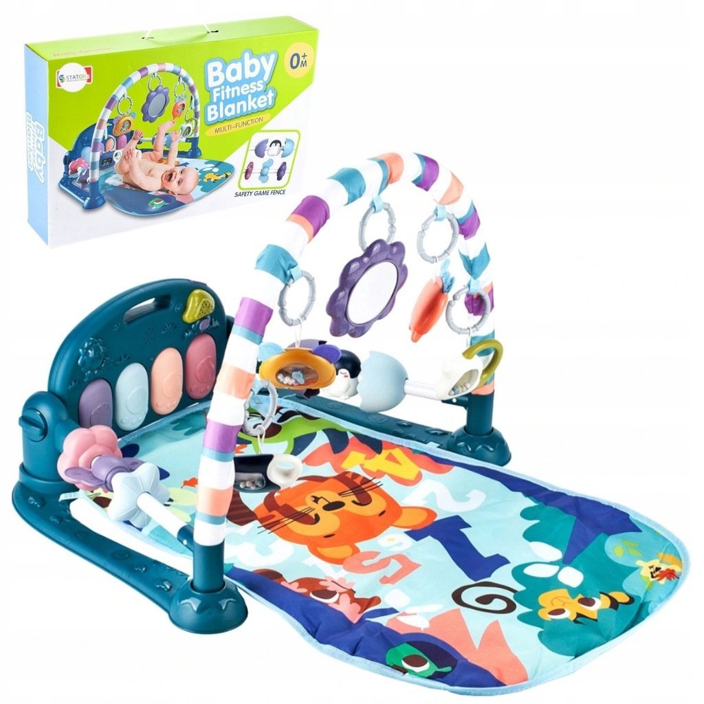 MATA EDUKACYJNA PIANINO GRZECHOTKI INTERAKTYWNA DLA NIEMOWLĄT NIEB 1164