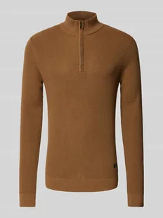 Sweter z dzianiny z kołnierzem model ‘Codford’ - Swetry męskie - miniaturka - grafika 1