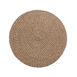 Podkładka na stół Dolorita okrągła śr. 38 cm jasnobrązowa - Obrusy i serwetki - miniaturka - grafika 1