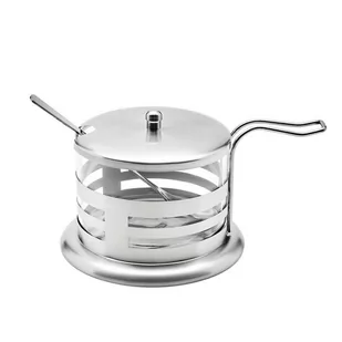 Cukiernica z łyżeczką TADAR Arabica, srebrna, 240 ml - Cukiernice - miniaturka - grafika 1