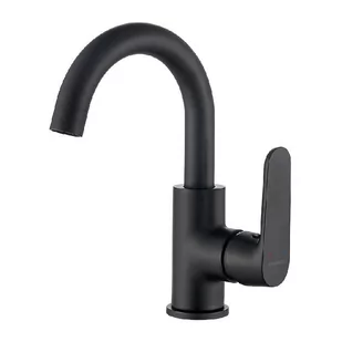 Kuchinox Dima bateria umywalkowa stojąca z wylewką U czarny mat BQD728D - Baterie umywalkowe - miniaturka - grafika 2