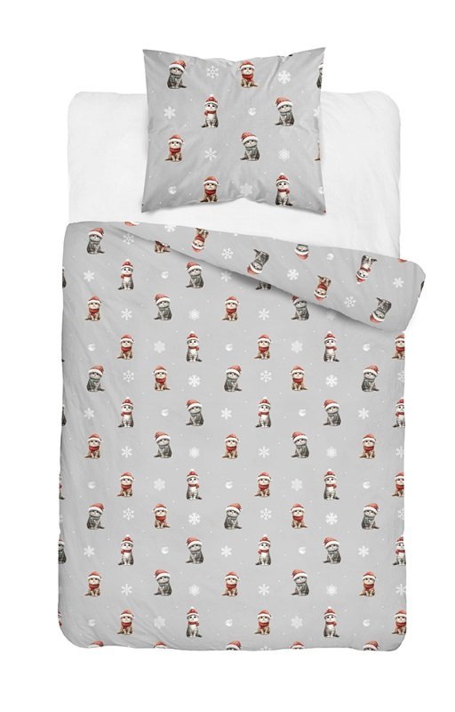 Pościel bawełniana dziecięca 160x200 xoxo dream 5875a świąteczne kotki