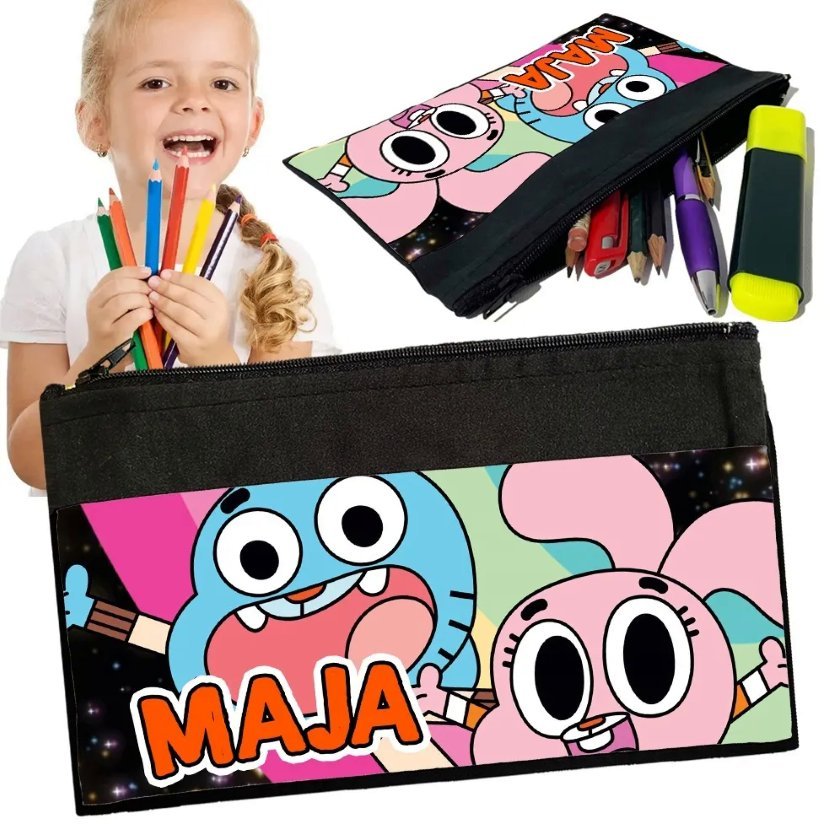 Personalizowany piórnik GUMBALL - z nadrukiem TWOJEGO IMIENIA prezent