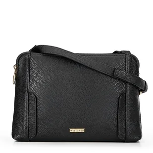 Damska torebka crossbody dwukomorowa czarno - złota - Torebki damskie - miniaturka - grafika 1