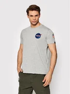 Koszulki męskie - Alpha Industries T-Shirt Space Shuttle 176507 Szary Regular Fit - miniaturka - grafika 1