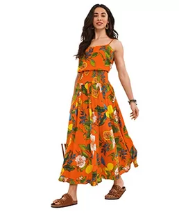 Joe Browns Damska spódnica maxi z jasnym nadrukiem owocowym w kwiaty, pomarańczowy, 42 - Spódnice - miniaturka - grafika 1