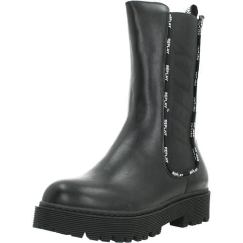 Replay Dziewczęce Laser Jr 5 modne kozaki, 003 Black, 33 EU