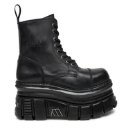 Glany damskie - Glany NEW ROCK M-MILI083C-S60 Czarny - miniaturka - grafika 1