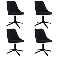 Krzesła - shumee shumee Obrotowe krzesła stołowe 4 szt. czarne obite tkaniną - miniaturka - grafika 1