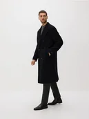 Płaszcze damskie - Reserved - Długi płaszcz z wełną - czarny - miniaturka - grafika 1