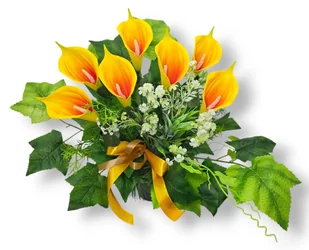 BUKIET KALIE WKŁAD DO WAZONU FLAKONU STROIK NA GRÓB CMENTARZ SZTUCZNE KWIATY - Sztuczne kwiaty - miniaturka - grafika 1