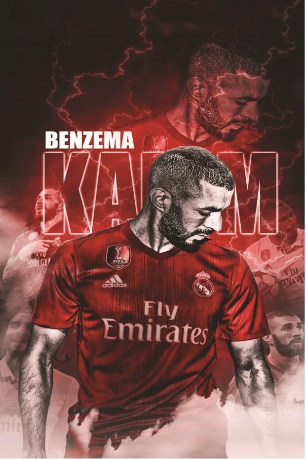 PODKŁADKA POD MYSZ Nadruk 22x18cm Karim Benzema Real Madryt Tekst Prezent