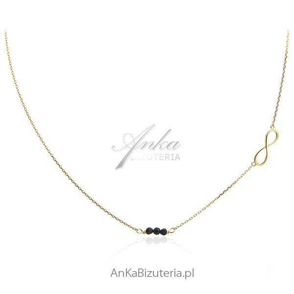 ankabizuteria.pl Naszyjnik srebrny pozłacany z nieskończonością i cza