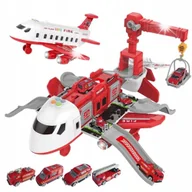 Zabawki zdalnie sterowane - DUŻY Samolot Straż KLOCKI Rozkładany INTERAKTYWNY ŚWIATŁA DŹWIĘKI MATADI - miniaturka - grafika 1