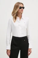 Koszule damskie - Tommy Hilfiger koszula bawełniana damska kolor biały regular z kołnierzykiem klasycznym WW0WW42019 - miniaturka - grafika 1